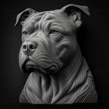 3D model American Pit Bull Terrier dog (STL)